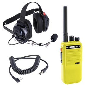 Crew Chief - H42 Spotter Headset and Rugged Handheld Radio Package - Dunes 2 Dezert SXS