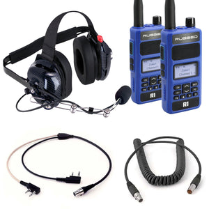 Crew Chief - H42 Spotter Headset and Rugged Handheld Radio Package - Dunes 2 Dezert SXS