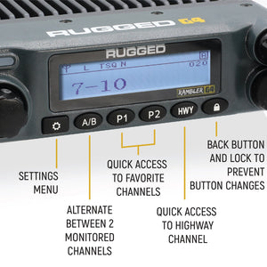 Radio Kit Lite - Rambler G4 GMRS Band Mobile Radio with Stealth Antenna - Dunes 2 Dezert SXS