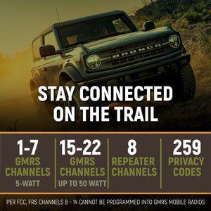Radio Kit Lite - Rambler G4 GMRS Band Mobile Radio with Stealth Antenna - Dunes 2 Dezert SXS
