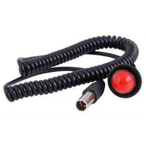 Rugged Radios hole mount steering wheel push to talk button with coil cord and 3-pin plug for car harnesses