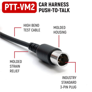 Velcro Mount Steering Wheel Push to Talk (PTT) with Coil Cord  for Car Harnesses - Dunes 2 Dezert SXS