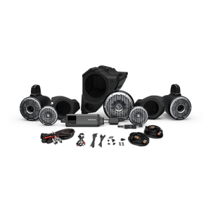Rockford Fosgate Stage 6 Audio System for Polaris RZR with Ride Command – RGB speakers, amp, subwoofer, plug-and-play kit