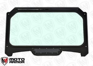 Moto Armor Full Glass Windshield for Polaris RZR XP 1000 & XP Turbo (2019–2022) – DOT Safety Glass, Vents, Manual Wiper, CNC Aluminum Frame