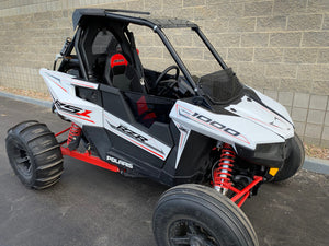 UTVZILLA tinted polycarbonate half windshield for Polaris RS1 with billet clamps and quick-release knobs