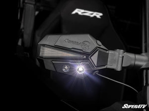 SuperATV CFMOTO Lighted Side-View Mirrors, installed view