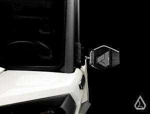 Assault Industries Aviator side mirror for Can-Am Defender installed view