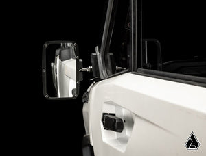Assault Industries Explorer Series side mirror for Can-Am Defender installed view