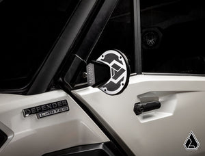 Assault Industries Sidewinder Convex side mirror for Can-Am Defender installed view