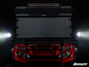 Adjustable top and fixed bottom sections of Polaris SuperATV LED side mirror
