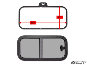 SuperATV Sliding Rear Window for Polycarbonate Rear Windshields, front view