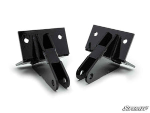 Plow Pro snow plow drop brackets bolted to the plow to correct blade angle on a lift