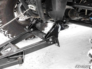 Plow Pro drop brackets restoring plow tilt angle on a lifted UTV snow plow