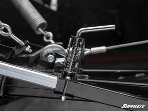 Super ATV Plow Pro spring loaded adjustment pin detail view of the spring mechanism