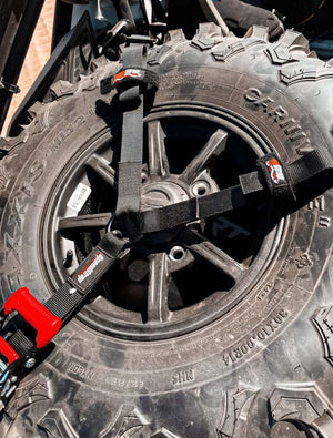 Speed Strap 3-Point Tire Tie Down – 1.5" w/ Swivel Hooks - Dunes 2 Dezert SXS