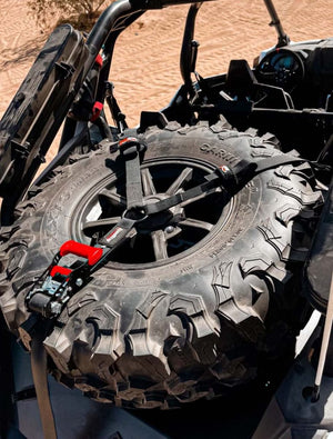Speed Strap 3-Point Tire Tie Down – 1.5" w/ Swivel Hooks - Dunes 2 Dezert SXS
