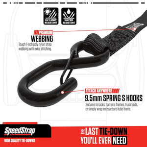 Speed Strap 3-Point Tire Tie Down – 1" for UTV/ATV - Dunes 2 Dezert SXS