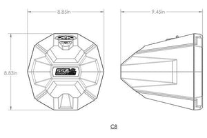 Universal 8in Cage-Mount Speaker-Pods - Dunes 2 Dezert SXS