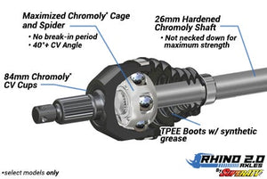 SuperATV Rhino 2.0 Polaris RZR XP Turbo S Heavy Duty Axles - Dunes 2 Dezert SXS