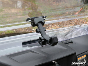 SuperATV flip windshield on an Arctic Cat Wildcat 1000, installed close-up