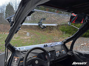 SuperATV flip windshield on an Arctic Cat Wildcat 1000, cab view