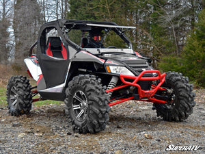 SuperATV flip windshield on an Arctic Cat Wildcat 1000, detail view
