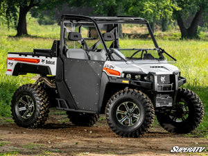 SuperATV Bobcat UV34 Flip Down Windshield, angle view