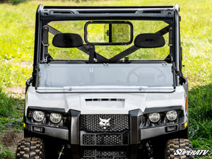 SuperATV Bobcat UV34 Flip Down Windshield, installed close-up