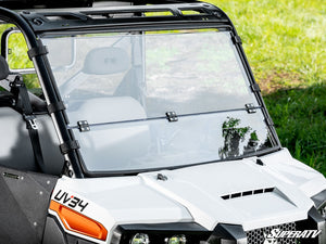 SuperATV Bobcat UV34 Flip Down Windshield, mounted view