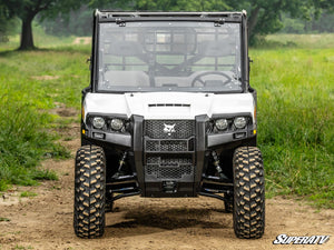 SuperATV Bobcat UV34 Flip Windshield, installed close-up