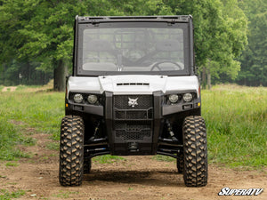 SuperATV Bobcat UV34 MaxDrive Power Flip Windshield, installed close-up