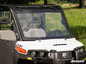 SuperATV Bobcat UV34 MaxDrive Power Flip Windshield, cab view