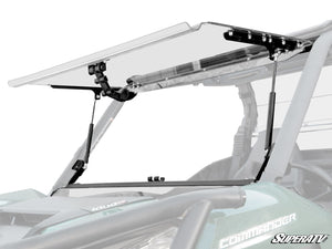 SuperATV flip windshield on a Can-Am Commander, front view
