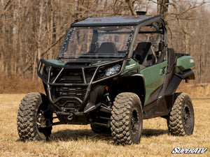 SuperATV flip windshield on a Can-Am Commander, angle view