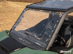 SuperATV flip windshield on a Can-Am Commander, cab view