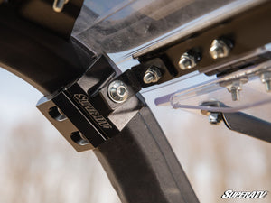SuperATV flip windshield on a Can-Am Commander, hardware detail