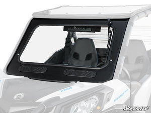 SuperATV glass windshield on a Can-Am Maverick, front view