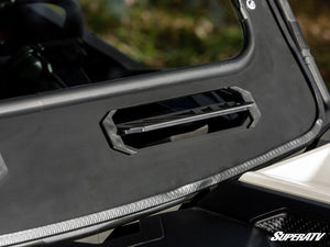 SuperATV glass windshield on a Can-Am Maverick, alternate angle