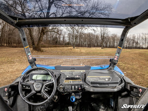 SuperATV half windshield on a Can-Am Commander, cab view