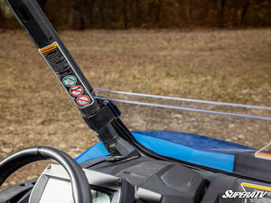 SuperATV half windshield on a Can-Am Commander, detail view