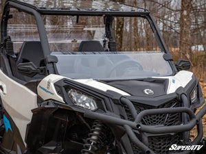 SuperATV half windshield on a Can-Am Maverick Trail, side view