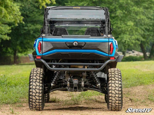 SuperATV rear windshield on a Can-Am Commander MAX, angle view