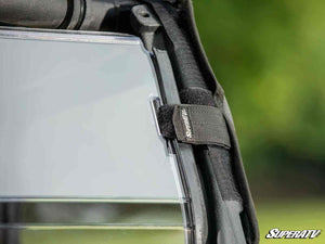 SuperATV rear windshield on a Can-Am Commander MAX, detail view