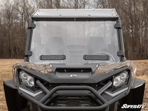 SuperATV vented full windshield on a Can-Am Commander, angle view