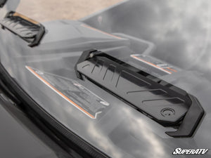 SuperATV vented full windshield on a Can-Am Commander, cab view