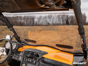 SuperATV vented full windshield on a Can-Am Commander, top view