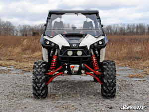 SuperATV flip windshield on a 2013-2018 Can-Am Maverick, cab view