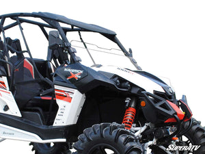 SuperATV half windshield on a 2013-2018 Can-Am Maverick, front view