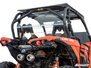 SuperATV rear windshield on a 2013-2018 Can-Am Maverick, front view