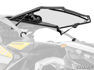 SuperATV flip windshield on a Can-Am Maverick R, front view
